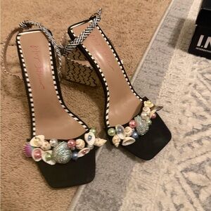 Black Embellished Women's Sandals